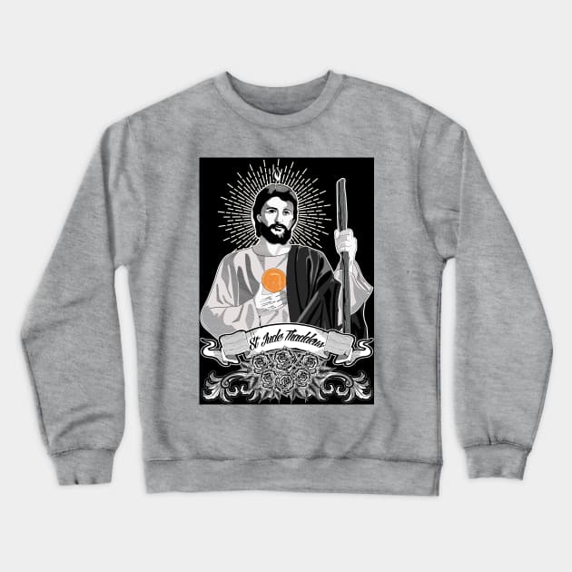 ST. JUDE THADDEUS - NOVENA IMAGE Crewneck Sweatshirt by Obedience │Exalted Apparel